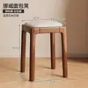 Bancos de Madera Maciza para Uso en Casa, Bancos Apilables con Cojín Suave, Bancos Bajos de Madera para la Sala de Estar, Taburetes Cuadrados Pequeños Modernos Simples, Sillas para Mesa de Comedor