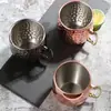 Venta Caliente Transfronteriza Taza de Acero Inoxidable 304 Taza de Moscú Taza con Recubrimiento de Cobre Punto Martillado Taza de Cuerpo Ligero Taza de Vino Taza de Cóctel