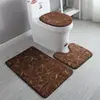 Juego de tres piezas de Alfombra de Baño de Pelo de Conejo Pequeño con Bronceado para Inodoro Alfombra de Baño para Inodoro Alfombra para Inodoro en forma de U Alfombra de Puerta