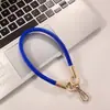 Cordão de Celular Macaron de Couro PU de Alta Qualidade com Gaxeta Fivela de Metal Portátil Anti-perda Chaveiro Curto Corda de Pulso