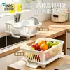 Estante de Drenaje para Fregadero de Cocina Bnbs, Estante para Platos, Cesta con Filtro de Agua para Lavar Platos y Verduras