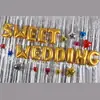 Balão de filme de alumínio para decoração de casamento, pacote com letras, layout de casamento, liquidação especial, eu te amo