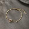 Xuping Nueva Moda Aleación Galvanizada Color Oro 14K Piedra Artificial Gota Hueca Pulsera Estilo Único Accesorio de Mano