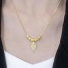 Mismo Estilo de Douyin, Hazte Rico en una Hoja, Collar de Hoja de Frijol de Dinero Dorado, Versátil, Exquisito y de Alta Gama Collar de Cadena para Clavícula