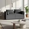 Sofá de Couro Lavável com Arranhador de Gato Estilo Nórdico de Luxo Leve, Modelo Popular para Lojas de Roupas, Sofá de Três ou Quatro Lugares para Apartamentos Pequenos e Apartamentos de Aluguel
