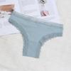 Ropa interior de algodón 40% transfronteriza para mujer, bragas de algodón peinado transpirables y sexys con encaje, ropa interior de talla grande para mujer