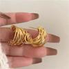 Pendientes de oro europeos y americanos para mujer, ligeros, lujosos, con diseño de nicho, con un sentido avanzado, únicos, estilo Hong Kong, exagerados, de metal.