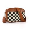 Bolso de hombro vintage con cremallera, bandolera, pequeño, cuadrado, acolchado, bordado, con bloques de color, disponible en Amazon.