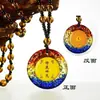 Nuevo Estilo Colgante Vajra Mantra de Vidrio Redondo Ovalado de Plástico Colgante Collar Gran Compasión Nudo Fijo Regalo Budista