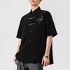 Camisa bordada de seda helada de manga corta estilo chino nuevo para hombre, camisa de diseñador, ropa para hombre estilo chino nuevo