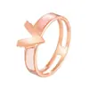 Anillo de Acero Inoxidable con Forma de Concha en V Europeo y Americano Diseño de Nicho Femenino Sentido de Diseño Estilo Frío Simple Todo Fósforo Traje de Pulsera Transfronterizo