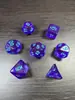 Conjunto de Dados Poliédricos D&D com Padrão de Mármore, Cores Misturadas, Transparente, D4D6D8D10D12D20 Lados, Tabuleiro Coc, Conjunto de Sete Peças