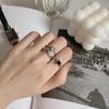 Anillo de amor con diamantes de imitación negros, diseño de nicho de estilo coreano, para mujer, estilo frío, moderno, personalizado, combinable, de alta calidad.