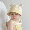 Chapéu de Bebê Primavera e Verão Malha Fina Respirável Aba Larga Boné com Viseira Infantil e Pequeno Desenho Animado Fofo Chapéu de Sol para Uso Externo