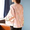 Abrigo de seda morera de primavera para madre, nuevo estilo chino, estilo nacional, chaqueta bordada de primavera y otoño para mujeres de mediana edad y mayores de 2024.