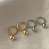 Brincos pequenos de feijão dourado, moda simples, alto senso, brincos diários, pequenos, estilo hong kong, retrô, redondo, temperamento, brincos