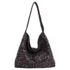 Bolsa tote de camurça de grande capacidade para mulheres, bolsa de ombro, bolsa vintage para o dia a dia, bolsa de axila para estudantes, atacado