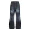 K5605 Moda de Rua Retrô Americana Jeans Flare Casual Unissex Lavado com Bigodes