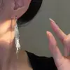 Pendientes Largos con Borlas Plateadas Brillantes, Lujo Accesible, Pendientes de Nicho de Gama Alta, Diseño Único, Pendientes Versátiles