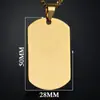 Acero Inoxidable Brillante Acero de Titanio Placa de Identificación de Perro Etiqueta Militar Etiqueta de Identificación de Soldado Americano Colgante Cuadrado Se Puede Personalizar con Grabado