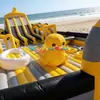 Castillo Inflable Grande para Exteriores Trampolín para Niños al Aire Libre Tobogán Cama Elástica Pato Amarillo Puesto de Parque Atracción Castillo Travieso