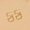 Pendientes de cobre con hojas brillantes, personalizados, de estilo nicho simple, de venta caliente transfronteriza, para mujer.