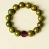 Pulsera Natural de Sándalo Verde para Hombres, Cuentas de Meditación, Año del Caballo, Doce Signos del Zodíaco, Pulsera de Palo de Rosa, Regalo de Año Nuevo