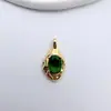 Pingente Coração com Pedra Zircônia Microcravejada Banhado a Cobre Cor Ouro 18K Preservador de Cor Estilo Barroco Pingente de Formato Especial Acessórios DIY