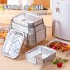 Bandeja de Papel de Aluminio para Freidora de Aire Caja Rectangular de Papel de Aluminio para Llevar Horneado Bandeja de Papel de Aluminio Barbacoa Plato Desechable para Cena Horno