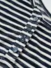 Blusa Camiseta de Manga Larga con Rayas Patchwork Bloques de Color sin Hombros Nanxia para Mujer, Nuevo Top Casual de Verano sin Hombros