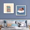 Cara Sonriente Ama Leer Dormitorio Mesita de Noche Pintura Decorativa Curativa Dibujo Animado Habitación Infantil Pintura de Pared Habitación Niño Niña Pintura Colgante