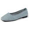 Comércio exterior plus size sapatos femininos 2024 outono nova mosca tecida rasa sapatos casuais Europa e Estados Unidos fora usam sapatos de sola macia sapatos femininos