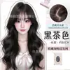 Peluca completa para mujer, flequillo francés estilo coreano, cabello largo y ondulado, peluca completa natural sin costuras, no necesita peinado
