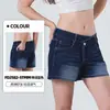 Nuevos Shorts de Mezclilla Cruzados en la Cintura para Mujer, Tiro Bajo, Corte Holgado, Elásticos, Adelgazantes, con Bolsillos, Desgastados, Rasgados, de Tres Cuartos