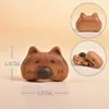 Acessórios de urso e gato de desenho animado em madeira de pêssego e sândalo, componentes DIY, pequenos ornamentos de madeira, pingentes e itens decorativos