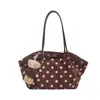 Bolsa balde portátil popular de estilo coreano para mulheres deste ano, novidade do Outono de 2026, bolsa de ombro única plissada de bolinhas, bolsa de axila para o dia a dia