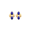 Pendientes de Plata S925 Chapados en Oro Lapislázuli Turquesa Diseño de Nicho Moda Simple Elegantes Versátiles para el Trabajo