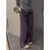 Temperamento Suave Moda Calças de Veludo Cotelê Roxas Femininas 2026 Outono/Inverno Novo Soltas Casuais Simples Versáteis Tamanho Plus