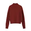 10/12 Invierno Nueva Llegada 50% Lana Cinco Colores Tejido de Punto Trenzado Cuello Alto Suéter Corto Para el Trabajo Temperamento Versátil F1636