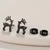 Brincos de Aço Inoxidável Recortados Estilo Desenho Animado Animais Fofos: Galhos de Rena, Gatos, Cobras, Pássaros, Abelhas, Acessórios de Orelha Versáteis