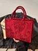 Bolso de Mano Rojo Jozi Niche Bride Bolso de Boda para Mujer 2025 Nuevo Bolso de Boda Versátil Bolso Tote de Gran Capacidad