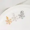 Colgante de Copo de Nieve de Seis Pétalos con Circonita Chapado en Oro de 14K que Conserva el Color Accesorios para Joyería Hecha a Mano con Cuentas de Cristal y Perla DIY Colgante