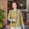 Abrigo de manga larga para madres de mediana edad, prenda exterior elegante para señoras de cincuenta y tantos, nuevos tops de alta gama estilo chino para mujeres de mediana edad y mayores