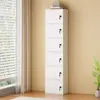 Armario de almacenamiento minimalista y moderno con cerradura, adecuado para sala de estar, montado en la pared, armario de almacenamiento multi-compartimento, armario de almacenamiento doméstico de cinco cajones