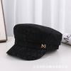 Lace Cap Oco Rhinestone Cap Primavera e Verão Fino Chanel Estilo Elegante Boina Flat-top Octogonal Cap