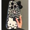 Funda Hello Kitty con estampado de leopardo para iPhone16promax 11 para Apple 14 animación iPhoneXR/X