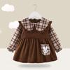 Cubierta de Bebé Babero de Cena Infantil para Niña Impermeable Anti-Suciedad Estilo Extranjero Vestimenta Exterior de Otoño e Invierno Vestimenta Invertida Infantil