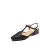 Sapatos Mary Jane Vazios Traseiros Simples Retrô 2023 Verão Salto Baixo Quadrado Couro Sandálias Femininas Traseiras Vazias