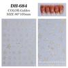 Calcomanías de Uñas Láser de Mariposa de Seda Reflectante 5D Recortadas Láser Oro y Plata Hermosas Calcomanías de Uñas de Corazón con Degradado