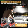 Lâmpada de Reparo Automotivo Transfronteiriça Cob Recarregável Lâmpada de Trabalho Reparo de Carro Super Brilhante Adsorção Magnética Múltiplas Fontes de Luz com Gancho de Luz